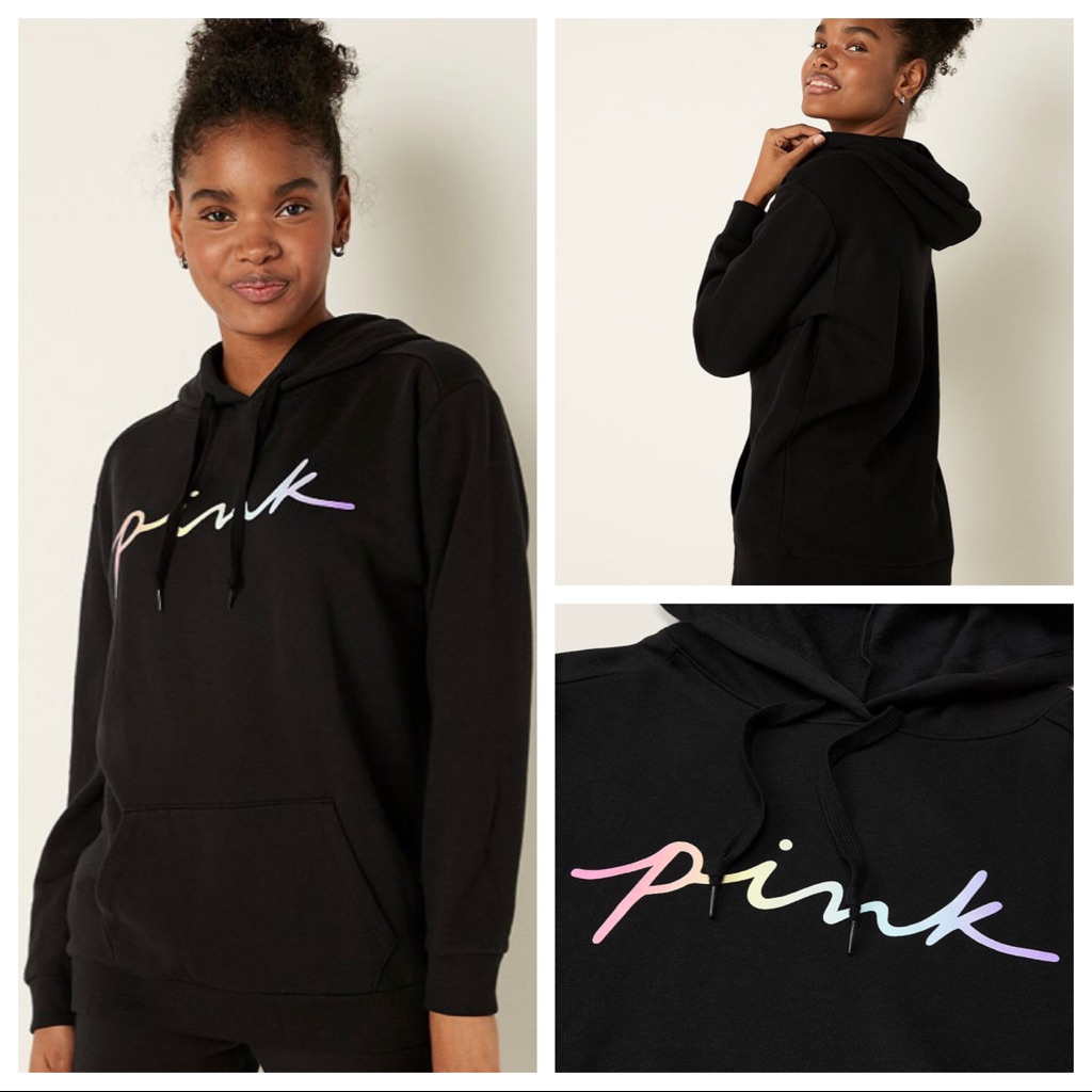 Vs Victorias Secret Pink Everyday Lounge Campus Pullover Hoodie Sweater S